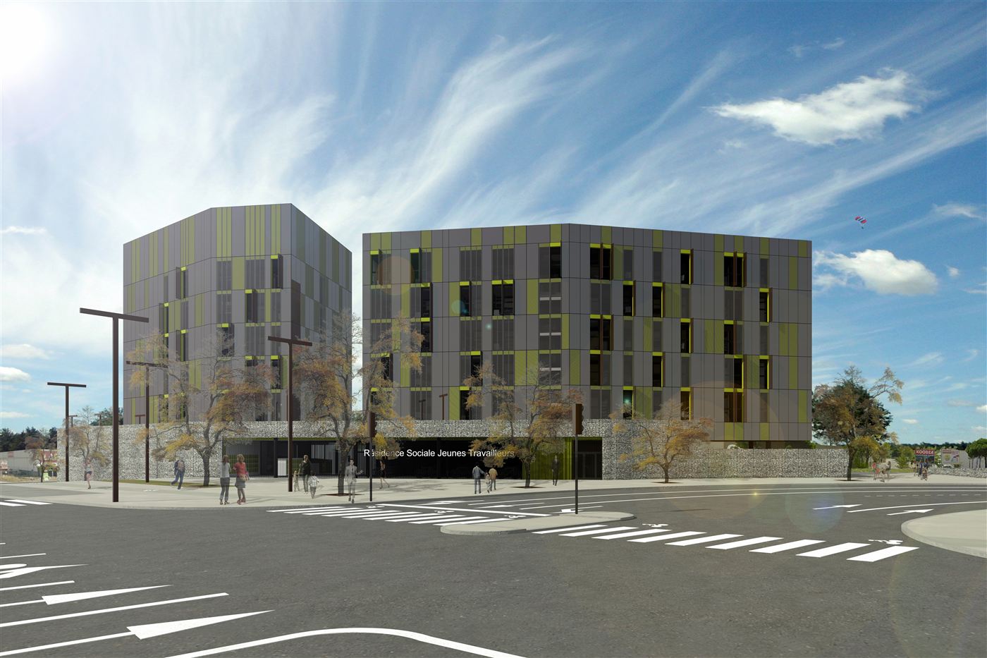 Résidence sociale jeunes actifs 110 logements HQE et labélisée BEPOS